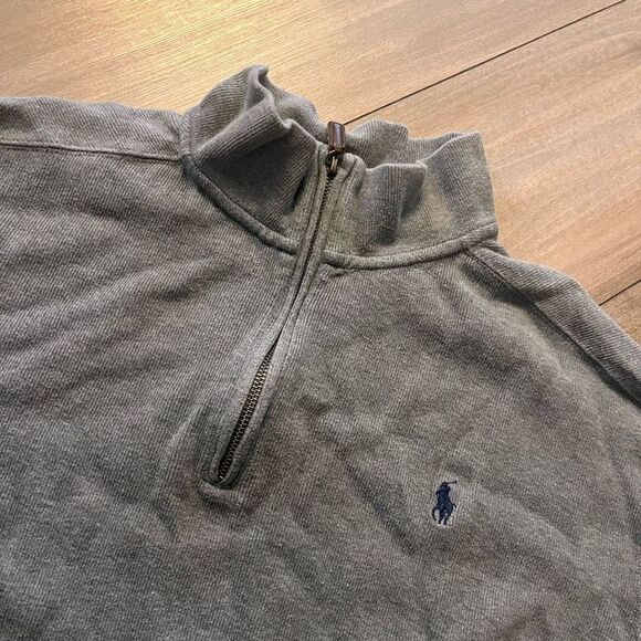 Polo Ralph‎ Lauren Grey Quarterzip Sweater Men XXL - Picture 2 of 4